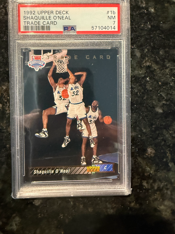 1992 Upper Deck Shaquille O'Neal Trade Card #1b PSA 7