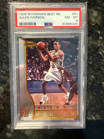 1996 Bowman's Best Rookie #R1 Allen Iverson PSA 8
