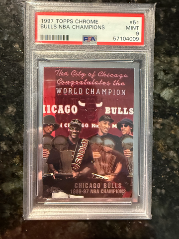 1997 Topps Chrome Bulls NBA Champions #51 PSA 9