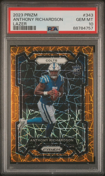 2023 Panini Prizm ANTHONY RICHARDSON RC Rookie Orange Lazer #343 PSA 10 Colts