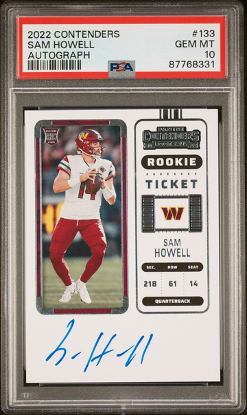 2022 Contenders Sam Howell RC Rookie Ticket Auto PSA 10 GEM MINT