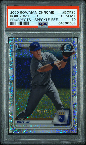 2020 Bowman Chrome #BCP25 Bobby Witt Jr. Speckle Refractor /299 PSA 10 Gem Mint