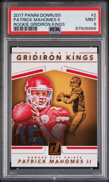 2017 Donruss Rookie Gridiron Kings #2 Patrick Mahomes II Chiefs RC PSA 9 RC
