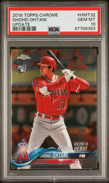 2018 Topps Chrome Update Shohei Ohtani RC Card #HMT32 Rookie PSA 10 Gem Mint