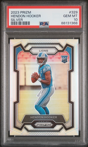 2023 Panini Prizm Hendon Hooker RC Silver Prizm PSA 10 Gem Lions #329