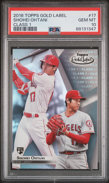 Shohei Ohtani 2018 Topps Gold Label #17 Class 1 Rookie Card PSA 10 GEM MINT