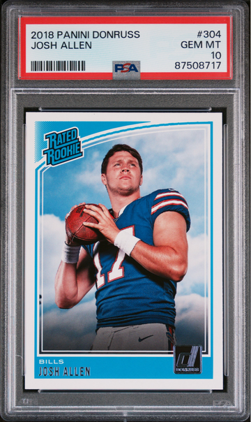2018 Panini Donruss Josh Allen Rated Rookie RC #304 PSA 10 Bills GEM MINT