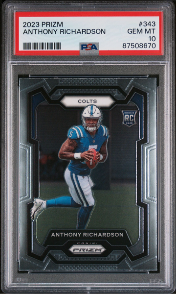 2023 Panini Prizm ANTHONY RICHARDSON #343 RC Rookie Colts PSA 10 GEM MINT
