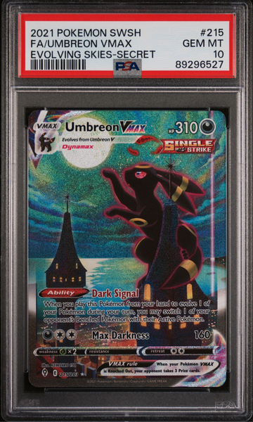 2021 Evolving Skies UMBREON VMAX 215 Alt Art Secret Rare - PSA 10 GEM MINT