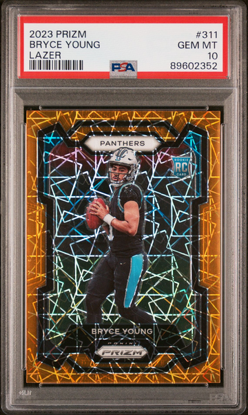 2023 Panini Prizm Bryce Young Orange Lazer Rookie RC #311 PSA 10 Panthers