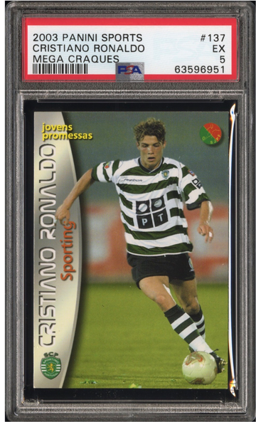 ⭐️ BELOW COMP - 2003 Panini Mega Craques Cracks Cristiano Ronaldo RC PSA 5 Rookie 