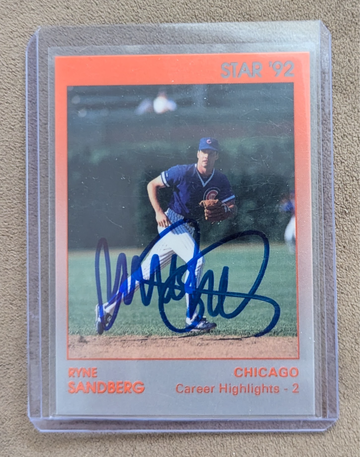 Ryne Sandberg Autographed 92 Star Co. Card! Cubs HOFer!