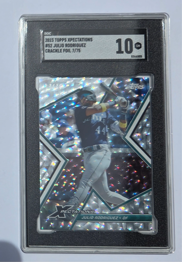 Julio Rodríguez 2023 Topps Xpectations Crackle Foil /75, 10 Grade!