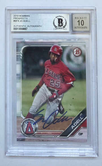 Jo Adell 2019 Bowman Autographed BAS 10 Grade Auto!