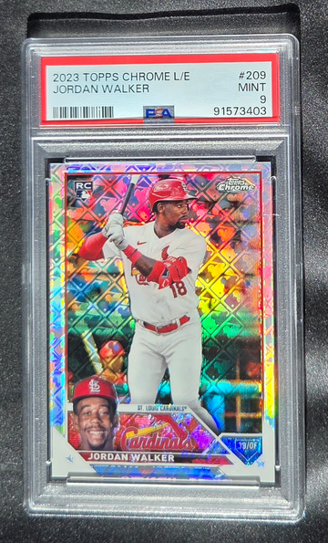Jordan Walker Topps Chrome Logofractor Edition Rookie Card! PSA 9