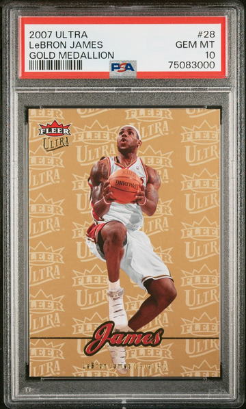 2007-08 Fleer Ultra Lebron James Gold Medallion #28 PSA 10 LOW POP