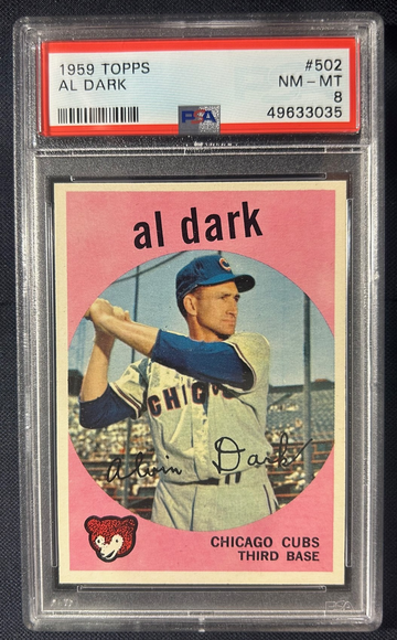 1959 Topps #502, PSA 8 - Al Dark (Chicago Cubs) 