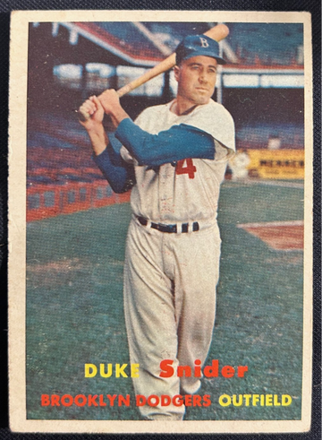1957 Topps #170 - HOFer Duke Snider (Brooklyn Dodgers) - Ungraded, EX Condition