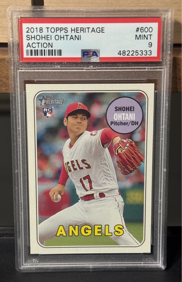 2018 Topps Heritage Action Shohei Ohtani #600 Rookie RC PSA 9