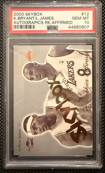 2003 Skybox Autographics Lebron James Kobe Bryant RC Rookie Affirmed PSA 10 Low Pop