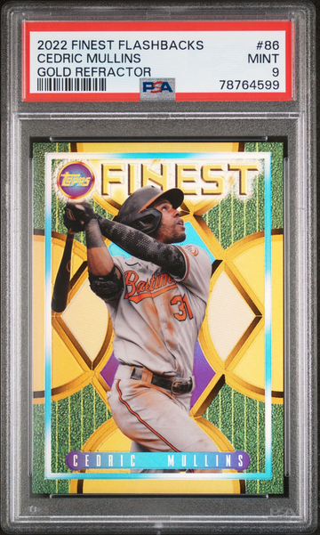 2022 Cedric Mullins Topps Finest Flashbacks Baseball #86 Gold Refractor #/50 PSA 9 MINT