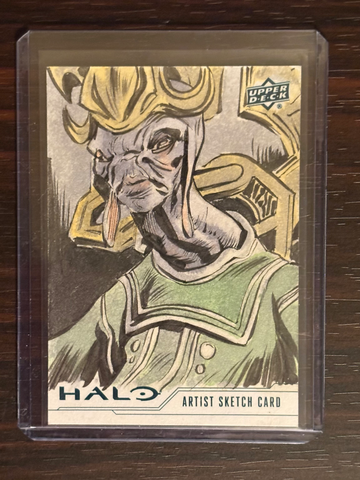 Upper Deck Halo Legacy Collection Prophet of Regret 1/1 Signed Sketch by Aires Melo