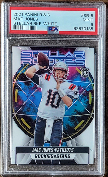 2021 SP MAC JONES Panini Stellar Rookies /149 WHITE PRIZM PSA 9 Rookie RC #SR-5 