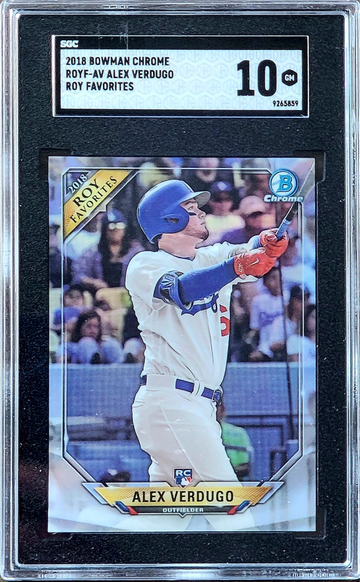 2018 ALEX VERDUGO Topps Bowman Chrome ROY Favorites SGC 10 Rookie RC #ROYF-AV