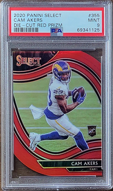 2020 CAM AKERS Panini Die-Cut RED PRIZM PSA 9 Rookie RC #355