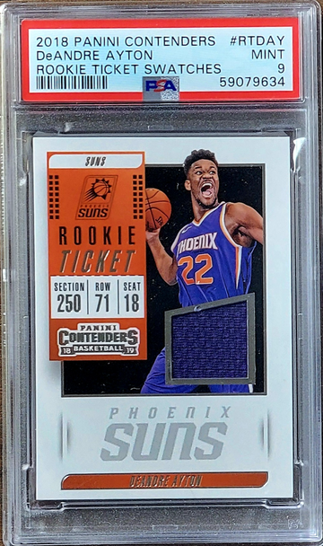 2018 DEANDRE AYTON Contenders Rookie Ticket Swatches Jersey Patch PSA 9 Rookie