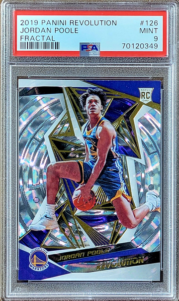 2019 JORDAN POOLE Panini Revolution FRACTAL PRIZM PSA 9 POP 11 Rookie RC #126