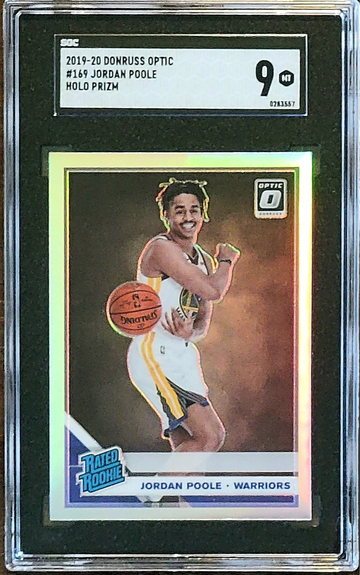 2019 JORDAN POOLE Panini Donruss Optic SILVER HOLO SGC 9 Rookie RC #169