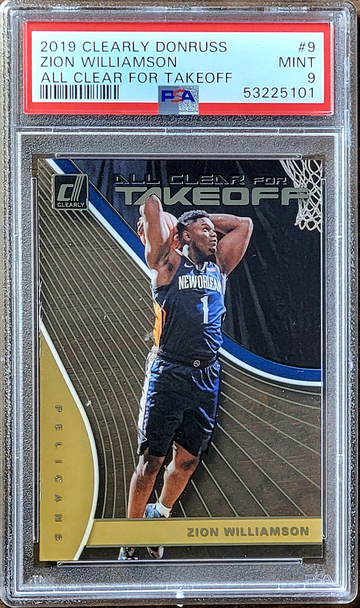 2019 ZION WILLIAMSON Panini Clearly Donruss All Clear for Takeoff PSA 9 Rookie #9