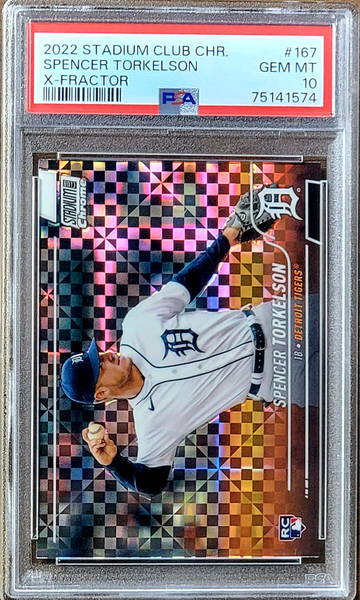 2022 SPENCER TORKELSON Topps Stadium Club Chrome X-FRACTOR PSA 10 Rookie RC #167
