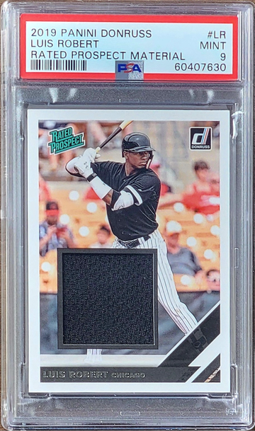 2019 LUIS ROBERT Panini Donruss Optic Rated Rookie Jersey Patch Material PSA 9 POP 5 