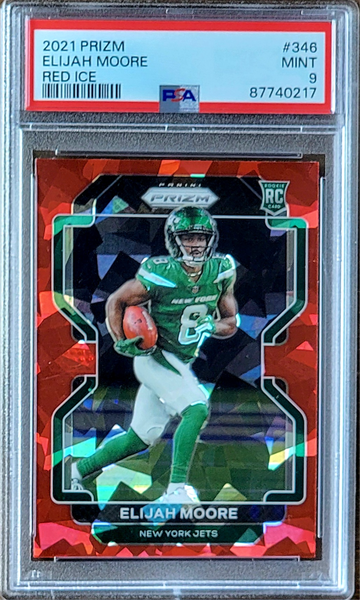 2021 ELIJAH MOORE Panini RED ICE Prizm PSA 9 Rookie RC #346 Cleveland Browns 