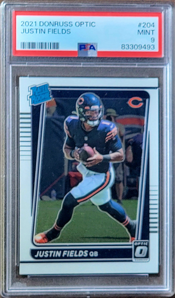 2021 JUSTIN FIELDS Panini Donruss Optic Rated Rookie PSA 9 RC #204 