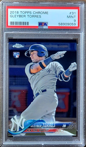 2018 GLEYBER TORRES Topps Chrome PSA 9 Rookie RC #31 
