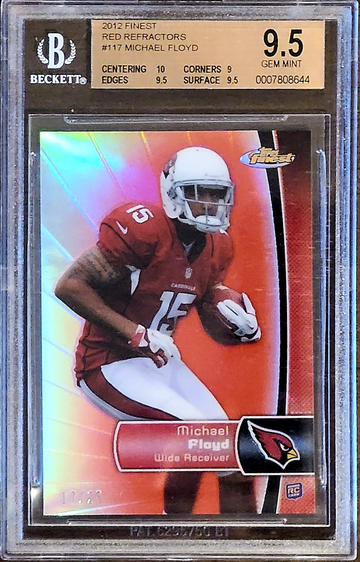 2012 MICHAEL FLOYD SSP /25 Topps Finest RED REFRACTOR BGS 9.5 Rookie RC #117