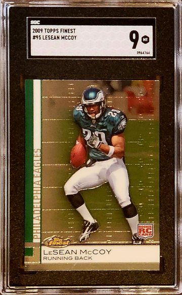 2009 LESEAN "SHADY" MCCOY Topps Finest SGC 9 Philadelphia Eagles Rookie RC #95