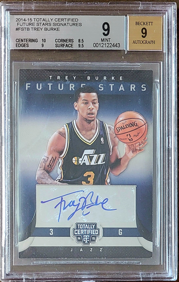 2014-15 TREY BURKE SP /99 Panini Totally Certified AUTO Signatures BGS 9