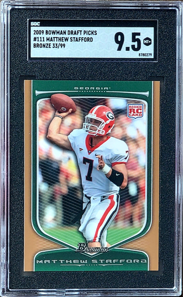 2009 MATTHEW "MATT" STAFFORD SP /99 Topps Bowman Draft Picks BRONZE SGC 9.5 Rookie #111