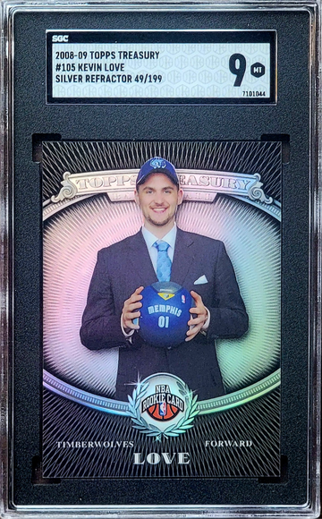 2008 SP KEVIN LOVE Topps Treasury SILVER REFRACTOR /199 SGC 9 Rookie RC #105 