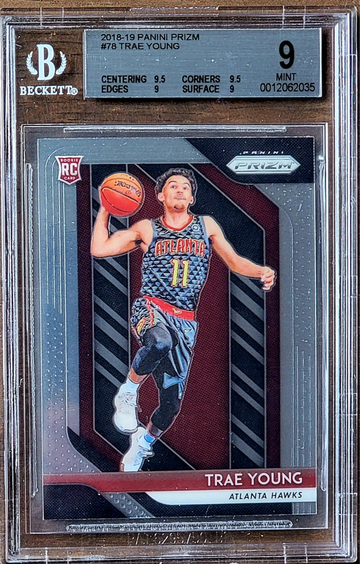 2018 TRAE YOUNG Panini Prizm BGS 9 w/ 9.5 Centering & Corners Rookie RC #78
