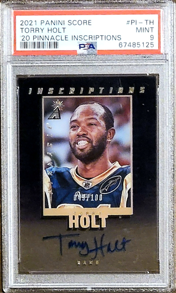 2021 SP TORRY HOLT Panini Score '20 Pinnacle Inscriptions AUTO /100 PSA 9 POP 1