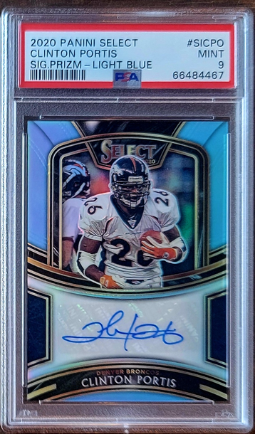 2020 SSP CLINTON PORTIS Panini Select LIGHT BLUE /35 Signatures Prizm AUTO PSA 9 POP 1 #SICPO