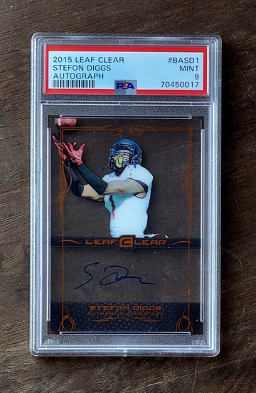 2015 SSP STEFON DIGGS Leaf Clear HARD SIGNED AUTOGRAPH PSA 9 Rookie #BADS1