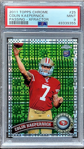 2011 COLIN KAEPERNICK Topps Chrome XFRACTOR PSA 9 Rookie RC #25