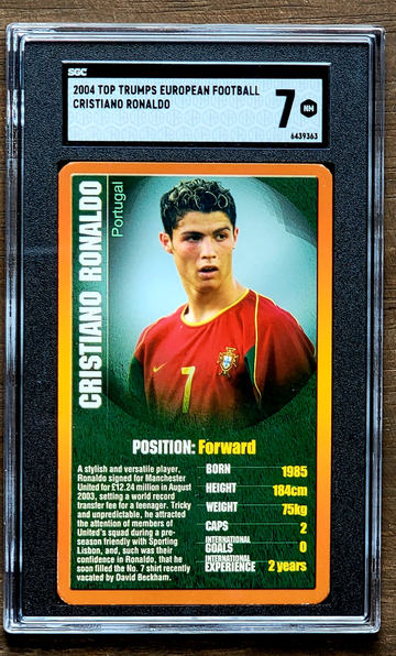 2004 CRISTIANO RONALDO 2nd Year Topps Trumps EUROPEAN FOOTBALL #7 Jersey SGC 7