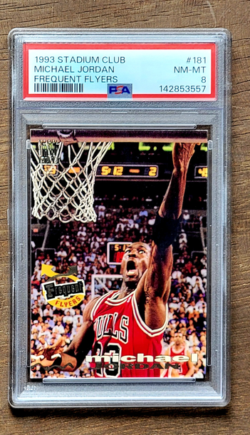 1993 MICHAEL JORDAN Topps Stadium Club FREQUENT FLYERS PSA 8 #181